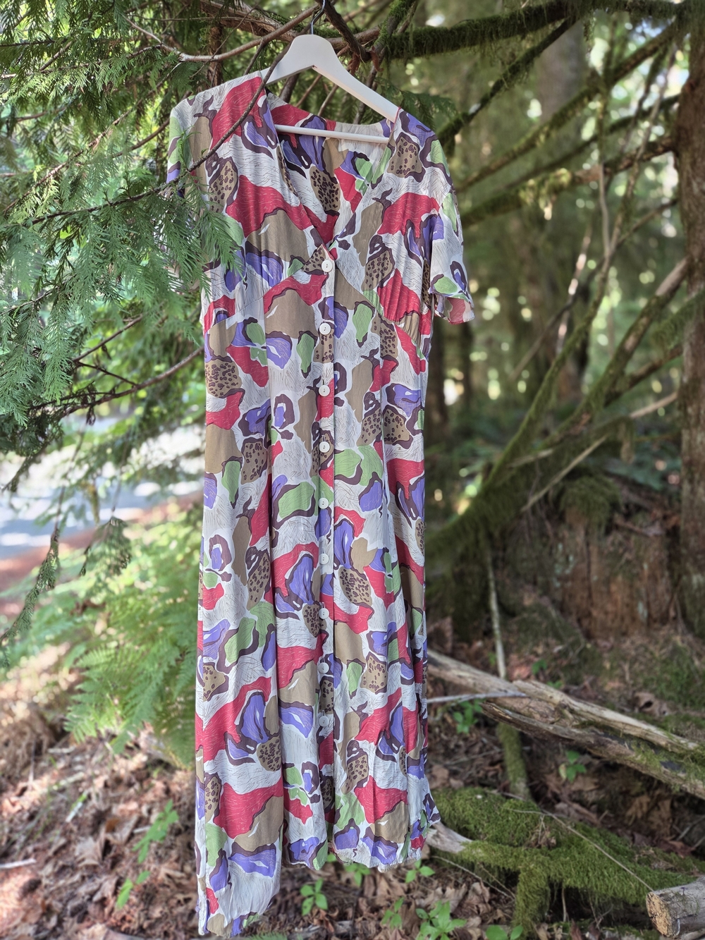 Vintage 90's Button-Front Midi Dress